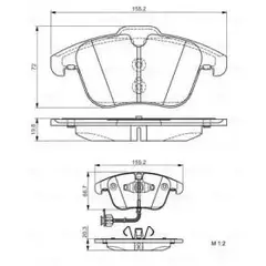 Колодки тормозные AUDI A4/A4 ALLROAD/A5 1.8-3.2 07- передние с датч.