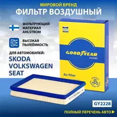 Фильтр воздушный FABIA III, OCTAVIA III, RAPID (NA2/NH3), YETI, CADDY IV, GOLF VII, POLO V