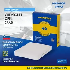 Фильтр салонныйAVEO II, CRUZE, ASTRA J (ASTRA IV), INSIGNIA, MERIVA B, MOKKA, ZAFIRA C
