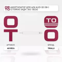 Амортизатор для а/м Audi Q5 (08-) (стойка) задн. (AG 18524)