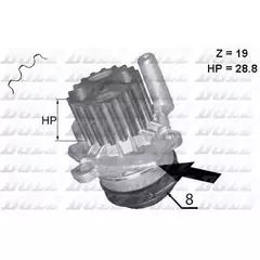 Насос водяной (помпа) VW Amarok; Skoda Yeti 2.0Tdi CEGA CFJA CDCA 09- Dolz - DOLZ арт. A224
