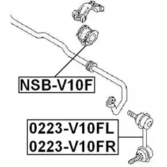 Втулка переднего стабилизатора d21 NISSAN ALMERA TINO V10M 2000.05-2005.11 FEBEST NSB-V10F