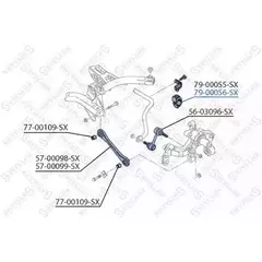 79-00056-SX_втулка стабилизатора заднего центральная! d20.7 Audi A3, VW Golf/Passat all 03>