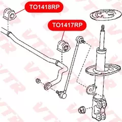 TO1417RP Полиуретановая втулка стабилизатора передней подвески, левая