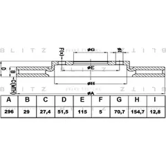 Диск тормозной передний вентилируемый CHEVROLET Captiva 06-OPEL Antara 06- BS0227
