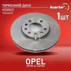 Диск тормозной OPEL Astra G,H,Zafira (99-) передний (1шт.) (мин.2шт.) KORTEX