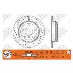 Диск тормозной задний BMW E81/E87/E90/X1(E84) /Vent.D=300mm NIBK RN1306