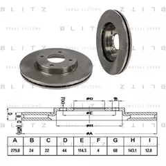 Диск тормозной передний вентилируемый NISSAN Tiida/Cube 07-> BLITZ BS0325