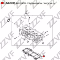 Прокладка гбц (металл) ZZVF ZVBZ0101 - Zzvf арт. ZVBZ0101