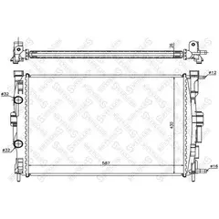 10-25183-SX радиатор системы охлаждения Renault Megane II/Scenic 1.6-2.0/1.9dCi 02> - Stellox арт. 1025183SX