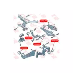VW0603RP Полиуретановый сайлентблок поперечной тяги задней подвески, внутренний