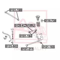 Сайлентблок рычага TOYOTA 4RUNNER/HILUX/SURF -02 задн. продольного