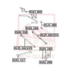 Сайлентблок задней цапфы TOYOTA KLUGER L/V ACU25/MCU25 4WD 2000-2007