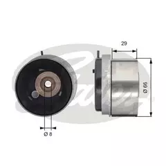 Ролик натяжной ремня ГРМCHEVROLET Aveo 05 05-05 13, Cruze 05 09> OPEL Astra 08 04-03 15, Corsa 06 11-08 14, Mokka 06 12>, Signum 08 05-03 07, Vectra 10 06-08 08, Zafira 08 05>(1шт) T43143