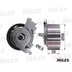 Ролик ремня ГРМ "Miles" CHEVROLET CAPTIVA/OPEL ANTARA 2.4 06- - MILES арт. AG02074