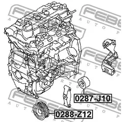 Ролик натяжной приводного ремня Febest 0287-J10 - Febest арт. 0287-J10