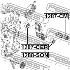 Ролик натяжной приводного ремня (комплект) Febest 1287-CER - Febest арт. 1287-CER