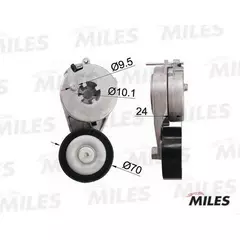 Натяжитель ремня приводного audi a4 a5 vw amarok 1.8 2.0 07- Miles AG00047 - Miles арт. AG00047