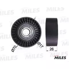 Ролик ремня приводного bmw e39 e46 e60 x5 m52 m54 Miles AG03070 - Miles арт. AG03070