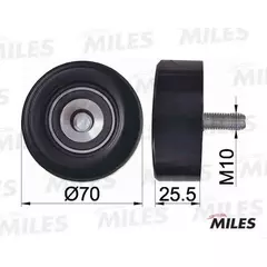 Ролик ремня приводного ford focus 98-06 01 1.8 2.0 Miles AG03010 - Miles арт. AG03010