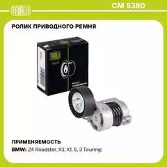Ролик привод. ремня для а/м BMW 3 E90 (05-) 1.6i/1.8i/2.0i [N45, 46N] (с натяж. мех.) (CM 5380)