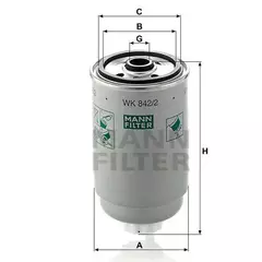 Топливный фильтр MANN-FILTER WK842/2