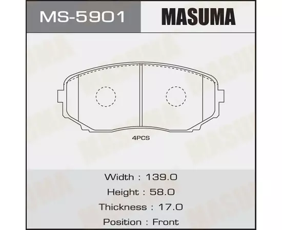 Колодки тормозные Mazda CX-7 09-; CX-9 07- передние MASUMA