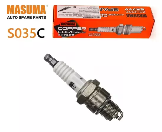 Свеча зажигания, 1 шт. MASUMA S035C (аналог NGK BP6HS / 4511) для ГАЗ Соболь, ГАЗель (ЗМЗ-402, УМЗ-4215), Волга (3102, 3110) / УАЗ 3151 (ЗМЗ-402), УАЗ 3153 (УМЗ-420), УАЗ Хантер (УМЗ-4218) / RENAULT Traffic / OPEL Admiral, Rekord, Kadett, Manta