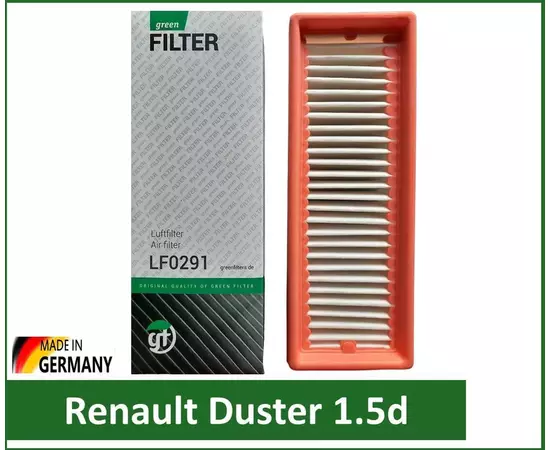 Фильтр воздушный GREEN FILTER LF0291 для Renault Duster 1.5d Рено Дастер 1.5 дизель ( дизельный мотор K9K )