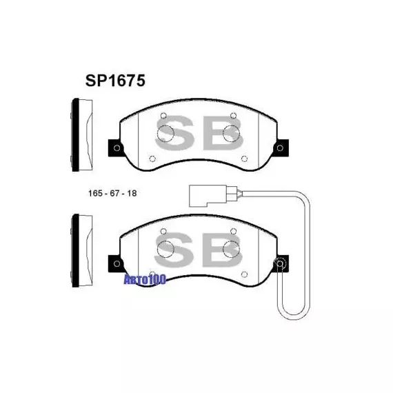 Колодки тормозные FORD TRANSIT 330/350 06-/VW AMAROK 10- передние с датчиком