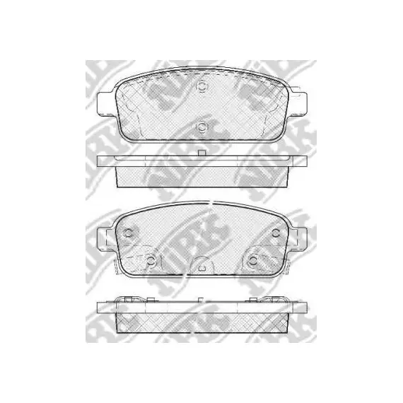 PN0392 (19372198/13411380) Тормозные колодки задние (4 шт) Aveo T300/Cruse/Tracker/Mokka/Astra NiBK