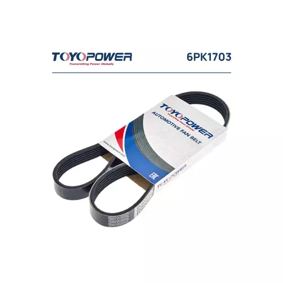6PK1703 Toyopower Ремень 1703 (6РК) ручейковый генератора КАМАЗ-6520 Евро 2,3,4 ( аналог 740.20-1307