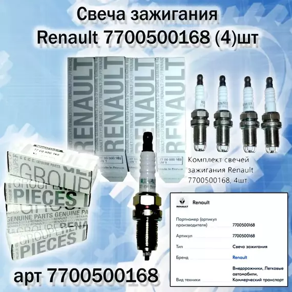 Свеча зажигания Renault 7700500168
