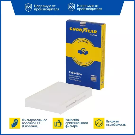 Фильтр салонный автомобильный Goodyear GY3214 для NISSAN: JUKE, PULSAR, SENTRA, TIIDA III; RENAULT: FLUENCE/