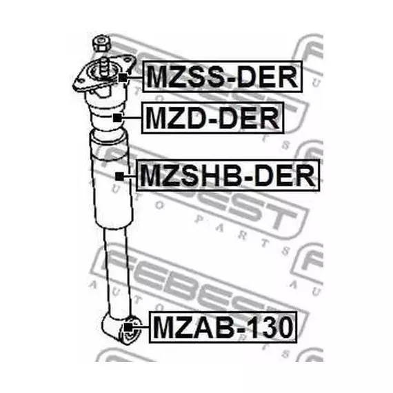 Втулка амортизатора Febest mzab130 для Mazda 2; VW Amarok