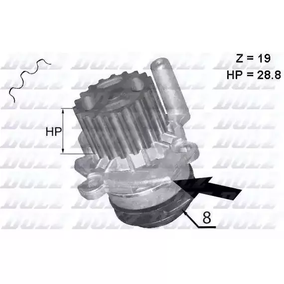 Насос водяной (помпа) VW Amarok; Skoda Yeti 2.0Tdi CEGA CFJA CDCA 09- Dolz - DOLZ арт. A224