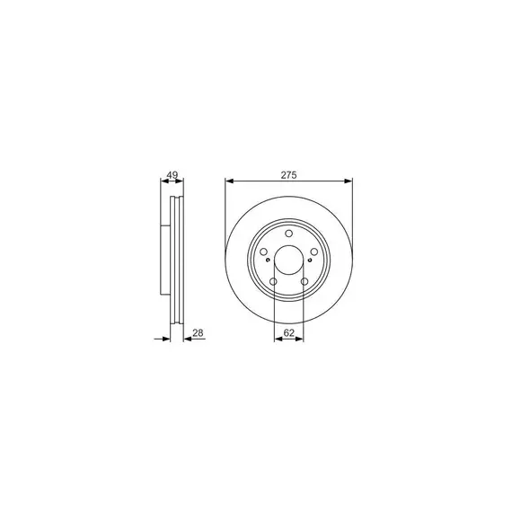 Диски тормозные BOSCH 0986479R58 4351233041 TOYOTA CAMRY 2.2 1996.8-2001.11