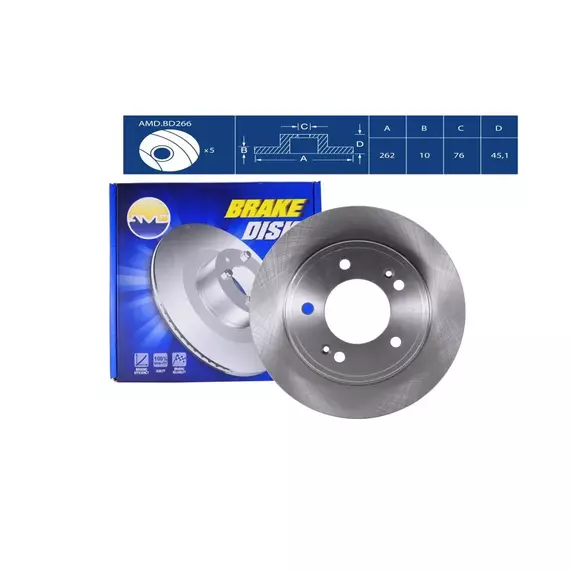 Диск заднего тормоза 58411-3X300 AMD.BD266 для HYUNDAI Creta 2WD 2016- Elantra MD, UD 2011- i30 GD 2011- KIA Cerato YD 2012- Soul PS 2014-