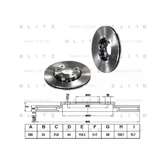 Диск тормозной RENAULT Duster/Megane/Fluence 11->