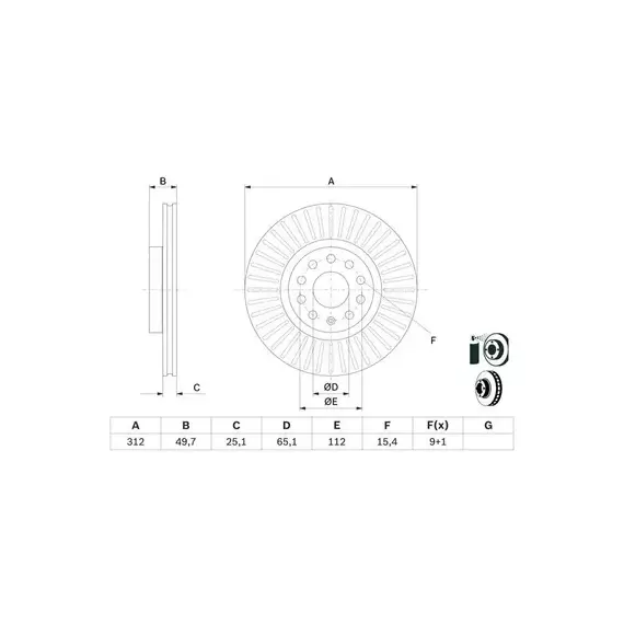 Диск тормозной Premium 2, передн, AUDI: A3, A1 ,Q3 SEAT: Altea, Leon, AlhambraSKODA: Superb, Octavia, Yeti VW: Touran, Golf, Caddy, Passat, Jetta, Tiguan, Sharan