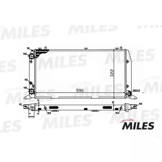 Радиатор MILES ACRM012 AUDI A80 1.6-2.0 86-94 - MILES арт. ACRM012