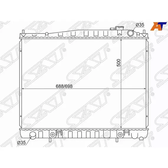 Радиатор охлаждения для Ниссан Террано R50 1995-2002, Nissan Terrano R50 радиатор охлаждения SAT NS000R50-D