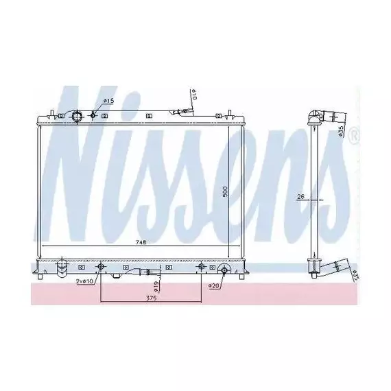 Основной радиатор (двигателя) Nissens 68525 для Mazda CX-9 - NISSENS арт. 68525