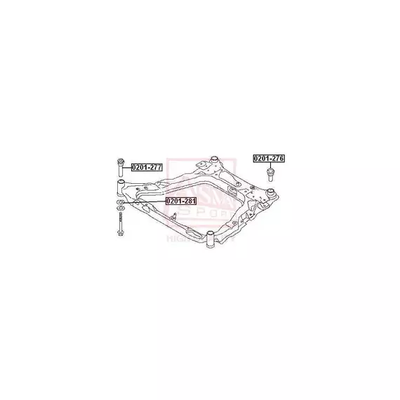 Сайлентблок ASVA 0201-281 NISSAN X-Trail T31 2007> Сайлентблок подрамника передний (2)