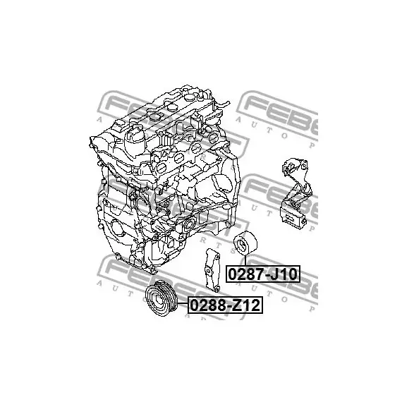 Ролик натяжной приводного ремня Febest 0287-J10 - Febest арт. 0287-J10