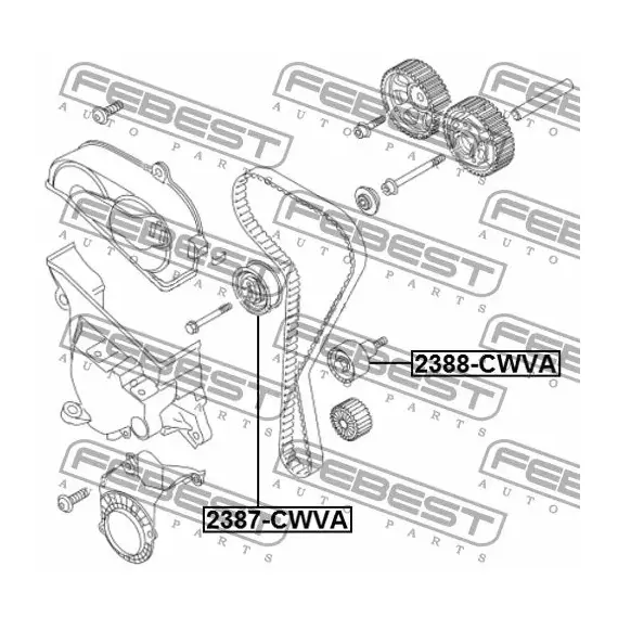 Ролик натяжной ремня грм Febest 2387-CWVA - Febest арт. 2387-CWVA