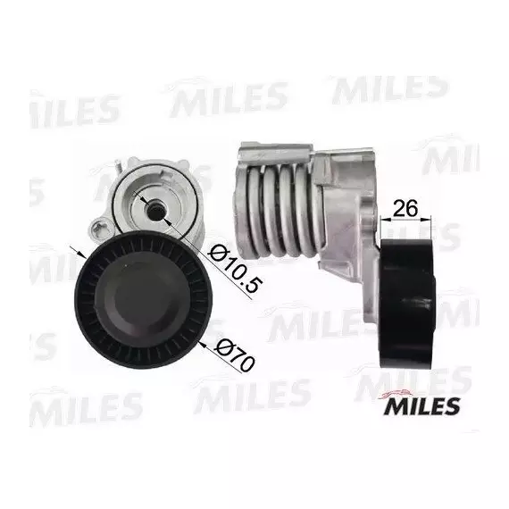 Натяжитель ремня приводного seat ibiza vw polo skoda fabia 1.2 ag00041 Miles AG00041 - Miles арт. AG00041