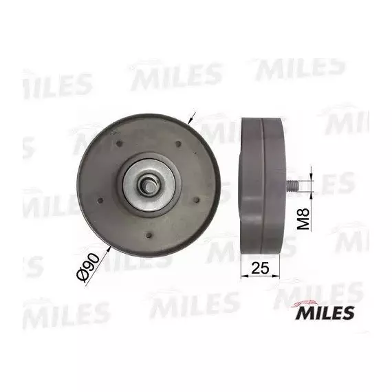 Ролик ремня приводного audi a4 a5 1.8 2.0 tfsi 07- Miles AG03118 - Miles арт. AG03118