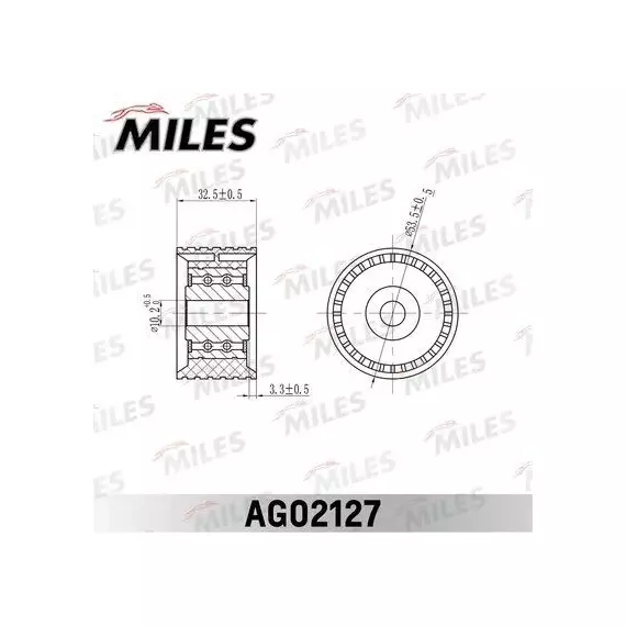 Ролик ремня грм renault logan megane kangoo 16v направляющий Miles AG02127 - Miles арт. AG02127