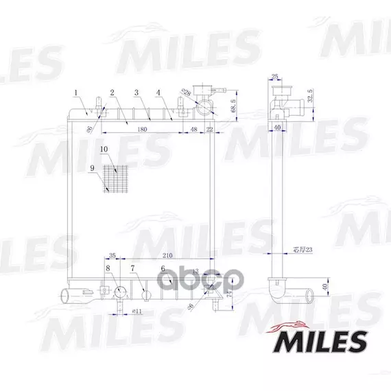 Радиатор Hyundai Accent (Тагаз) 1.5/1.6 03- - MILES арт. ACRM007